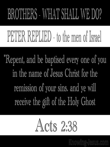 Acts 2:38 Repent And Be Baptised (black)